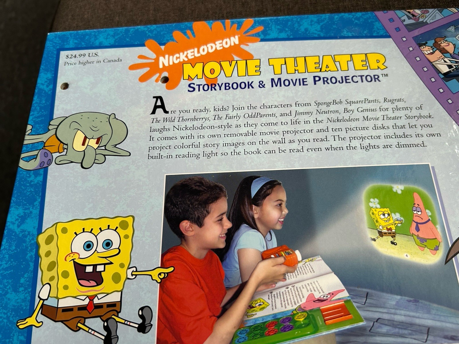 Nickelodeon MOVIE THEATER SpongeBob StoryBook & Movie Projector • NEW