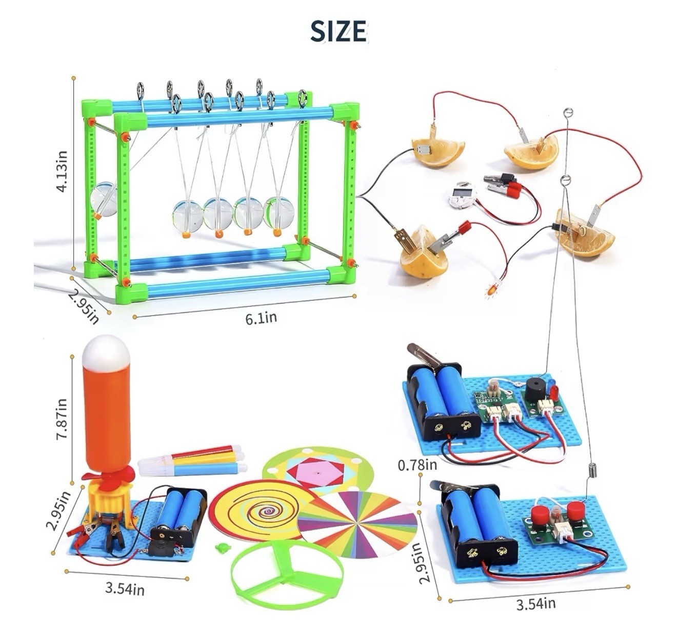 STEM Science Kits 4 Pack, 7-in-1 Electric Motor Toy for Kids Ages 8-12