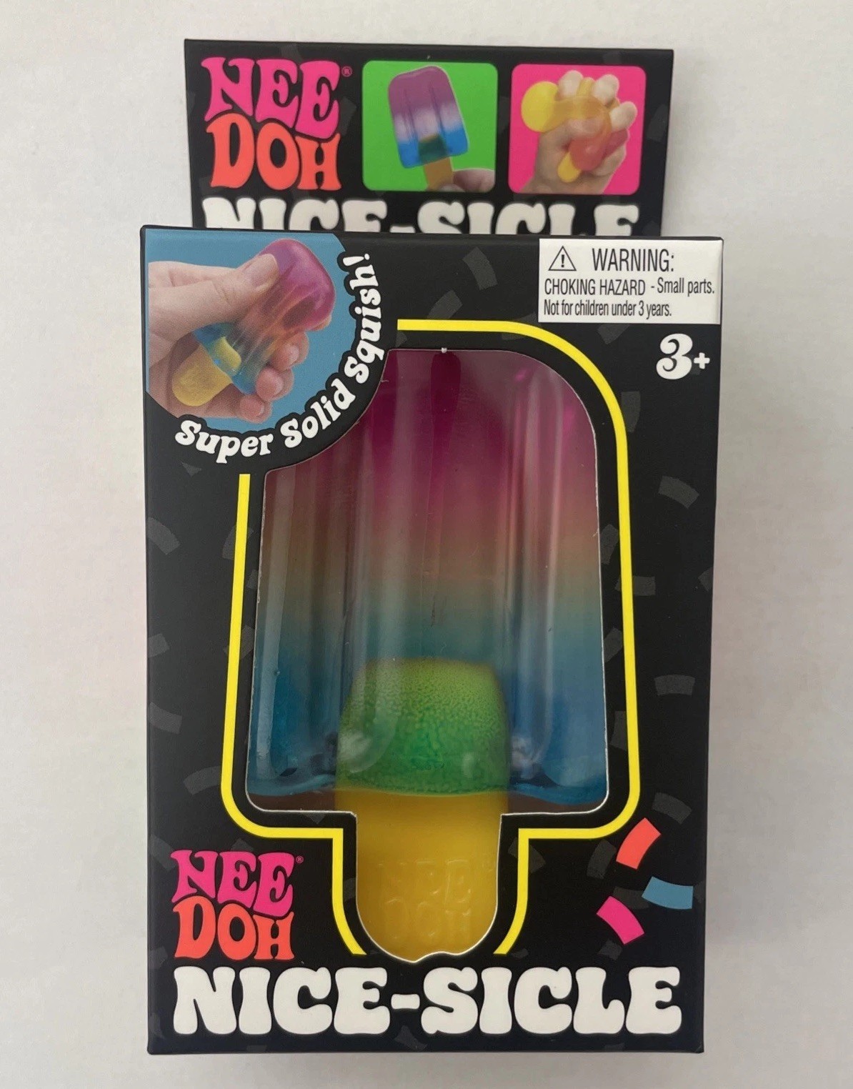 Nee Doh Nice-Sicle Super Solid Squish Rainbow Popsicle Sensory Toy Brand New