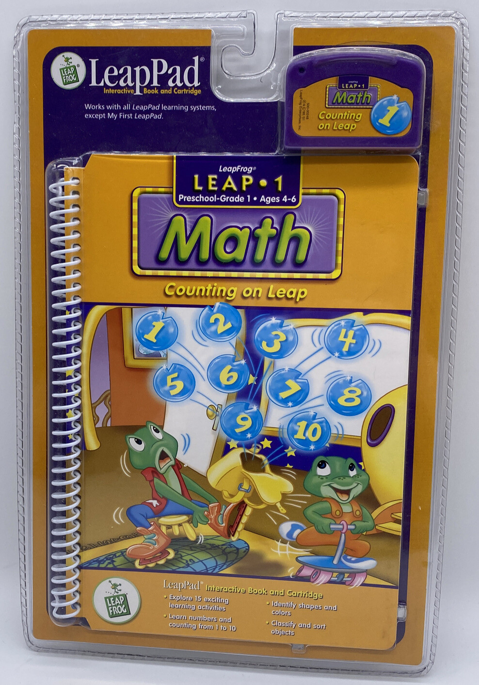 2 First Grade LEAPFROG LeapPad Cartridges Counting on Leap 1 Math & Pooh Reading