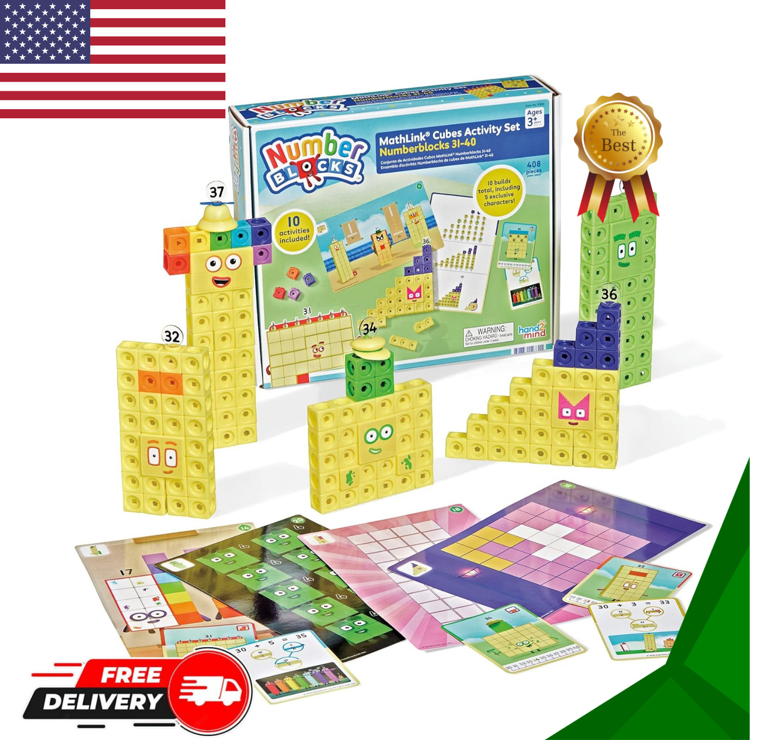 31-40 Mathlink Cubes Activity Set – Learn Numbers & Early Math Skills