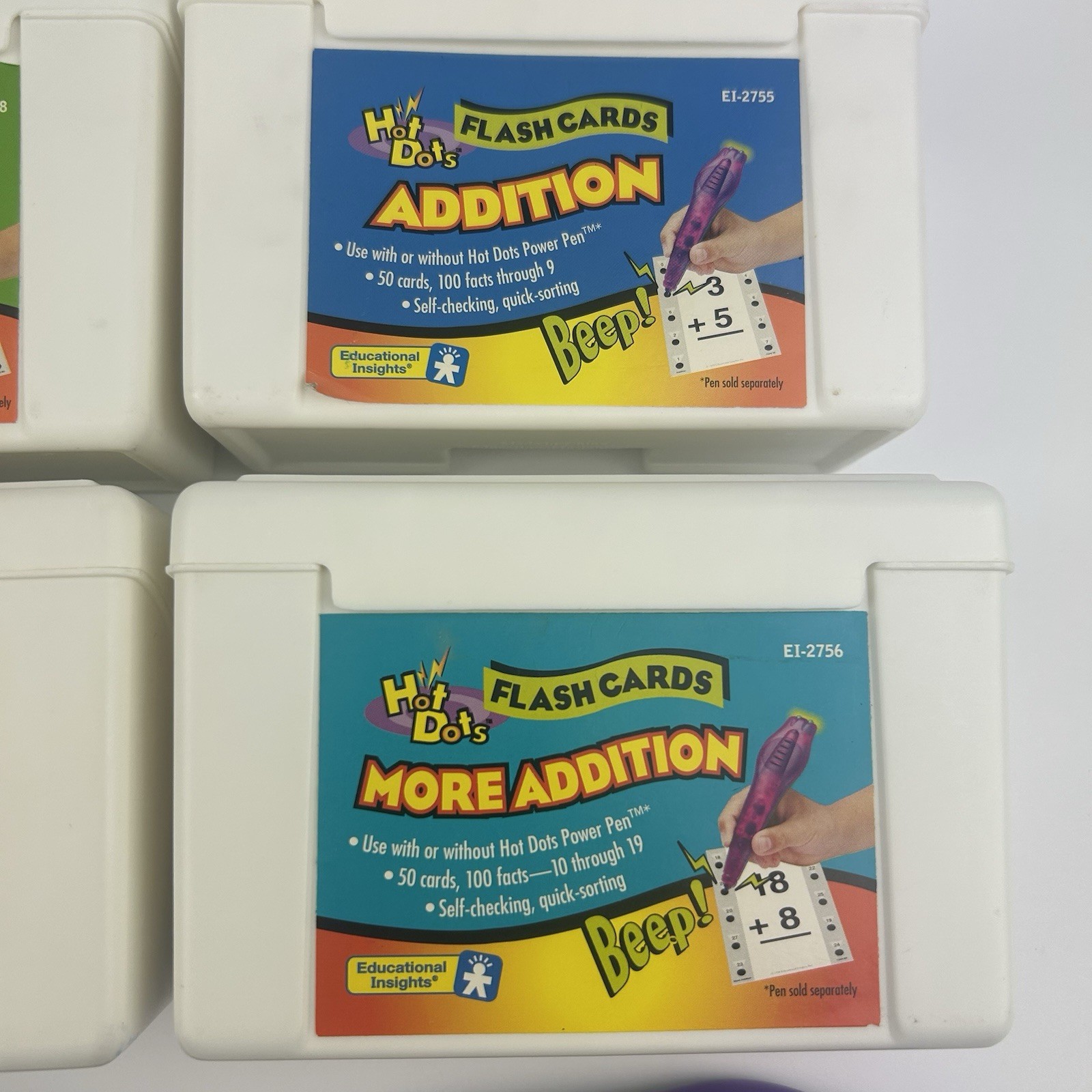 Vintage Education Hot Dots More Subtraction Addition Math Flash Cards with PENS
