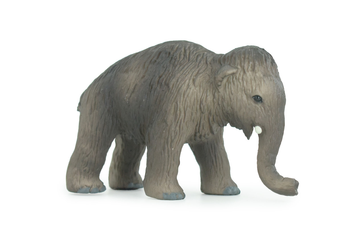 Toy Wooly Mammoth Baby, Hand Painted Rubber Realistic Model 4 Inches CH879 BB200