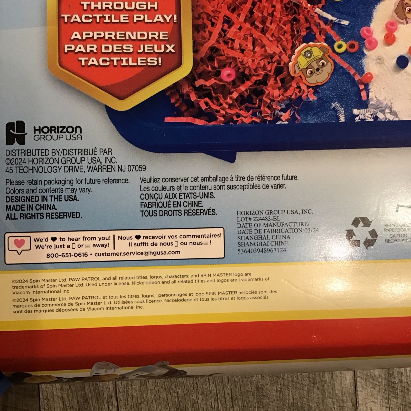 Spin Master Nickelodeon Paw Patrol Seek & Find Sensory Bin Brand New Sealed