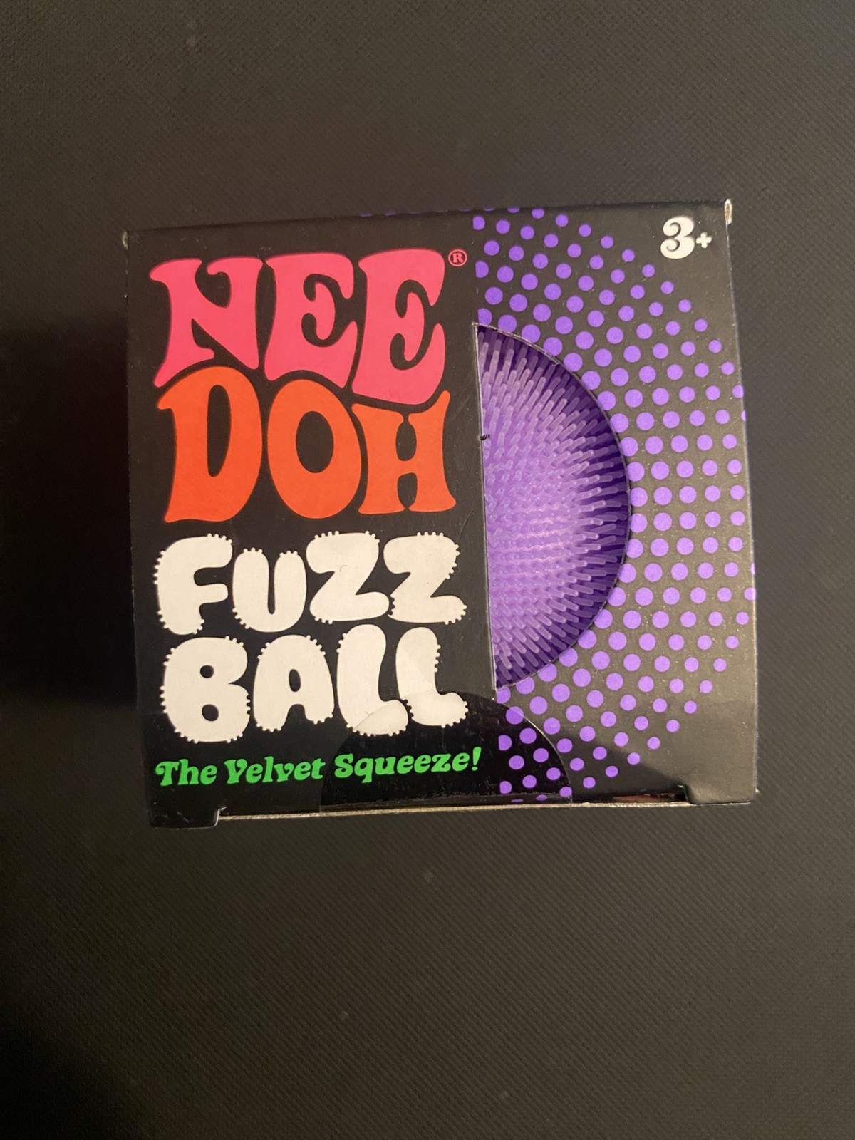 Authentic Schylling NeeDoh Fuzz Ball Purple Velvety Squishy Toy New Nee Doh