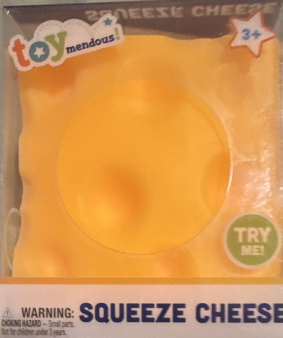 Toymendous Squeeze Cheese Tactile Gel Squeeze Toy Yellow 3-7 Years 470385