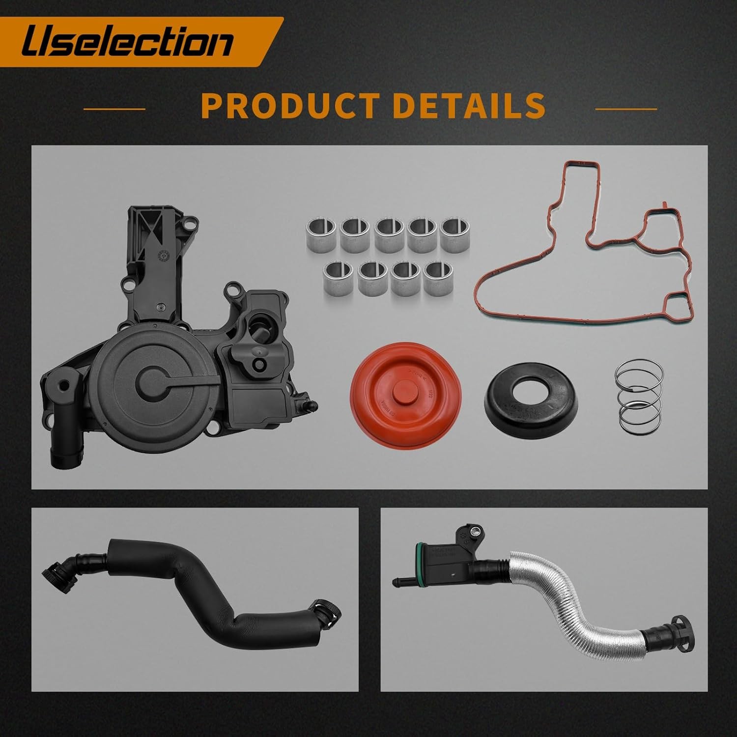 06H103495AB PCV Valve Engine Crankcase Vent Oil Separator Breather Hose 3-Piece