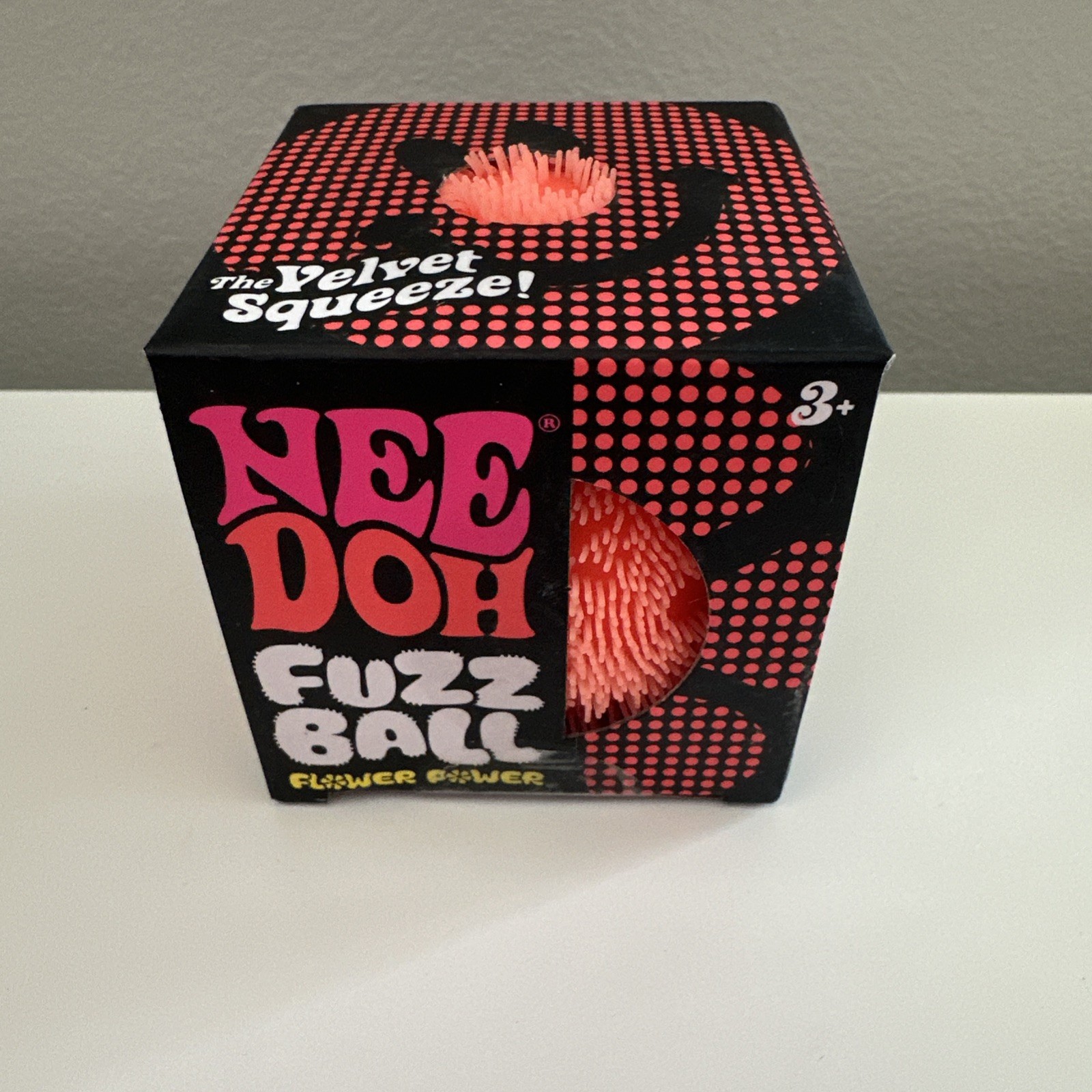 Orange Needoh FUZZ BALL Flower Power Nee Doh Squish Stress Ball NEE-DOH Fuzzball