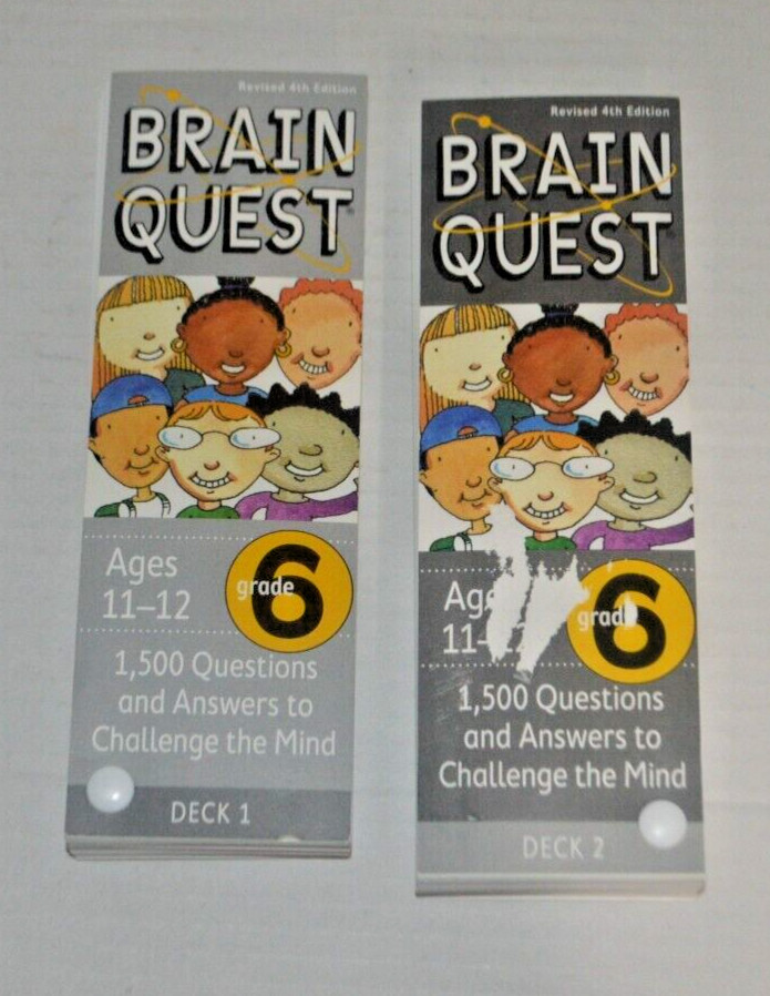 Brain Quest 6th Grade Ages 11-12 Both Decks Included Revised 4th Edition