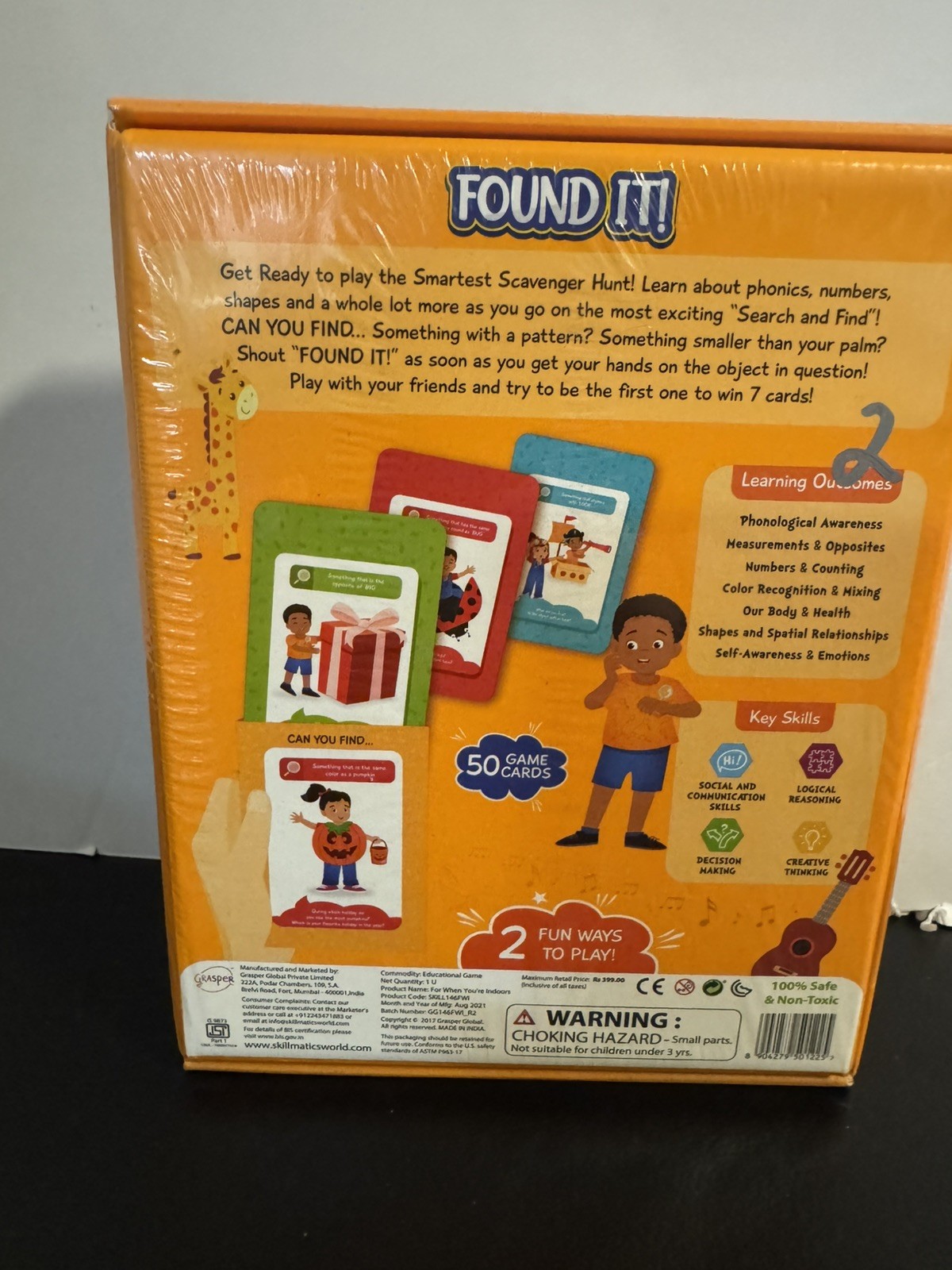 Skillmatics Card Game Found It ! Indoor Edition Educational Preschool Homeschool