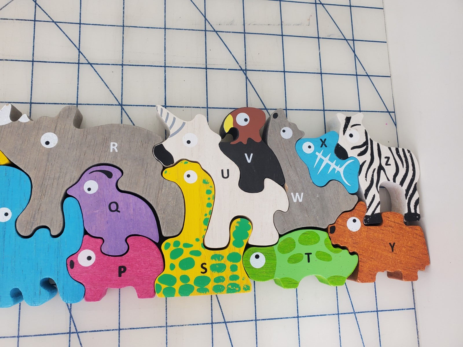 Begin Again ANIMAL PARADE wooden alphabet animals puzzle EUC complete Montessori