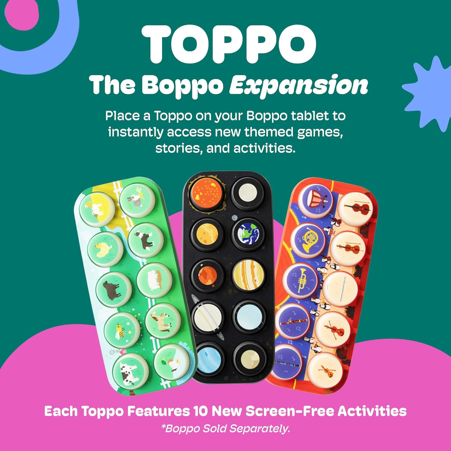 BOPPO On the Farm Toppo – Interchangeable Expansion Screen-Free Tablet – Educati