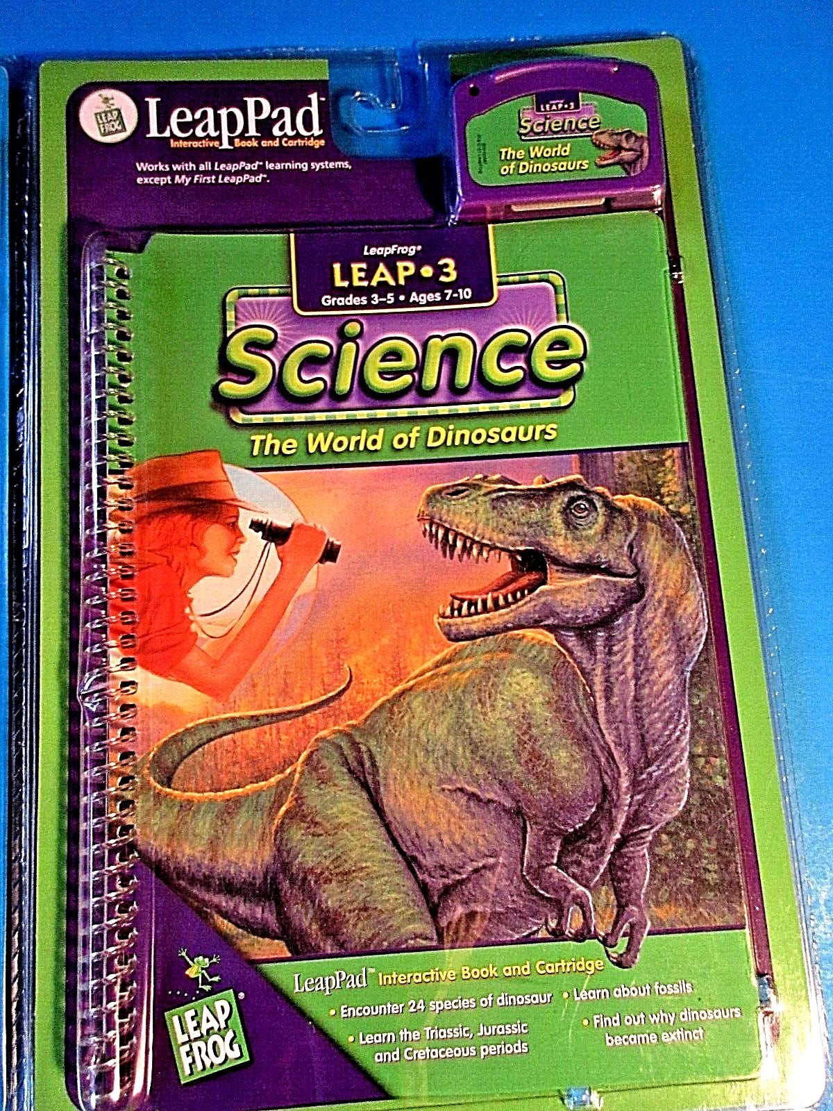 Lot of 3 LeapFrog 1 2 3 Reading & Science Dinosaur Gr 1-3 plus Mini Book Kit