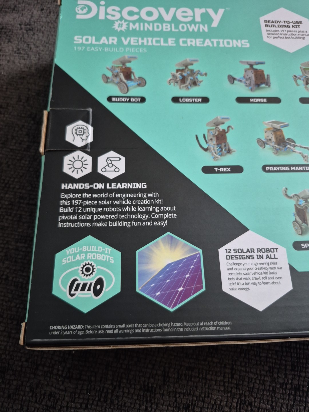 Discovery:Mindblown/Solar Vehicle Creations Kit/STEM:12 Designs 197pc/New