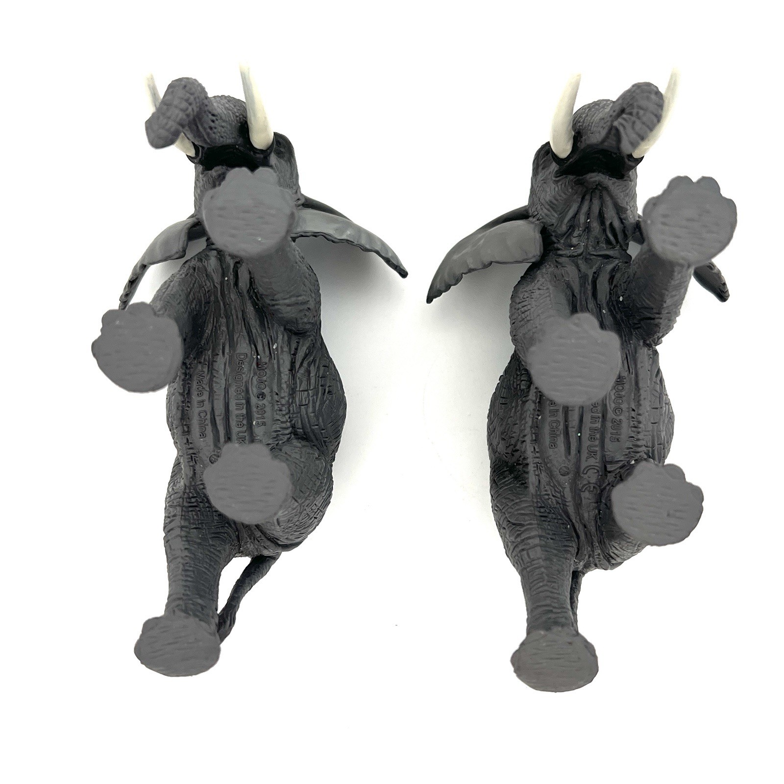 Set of 4 MOJO Wildlife African Elephant Figures Brown 2011 Gray 2015 Pre-owned