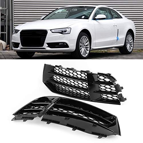 Rs5 Grill,Front Bumper Lower Fog Light Grill Grille Covers Glossy Black