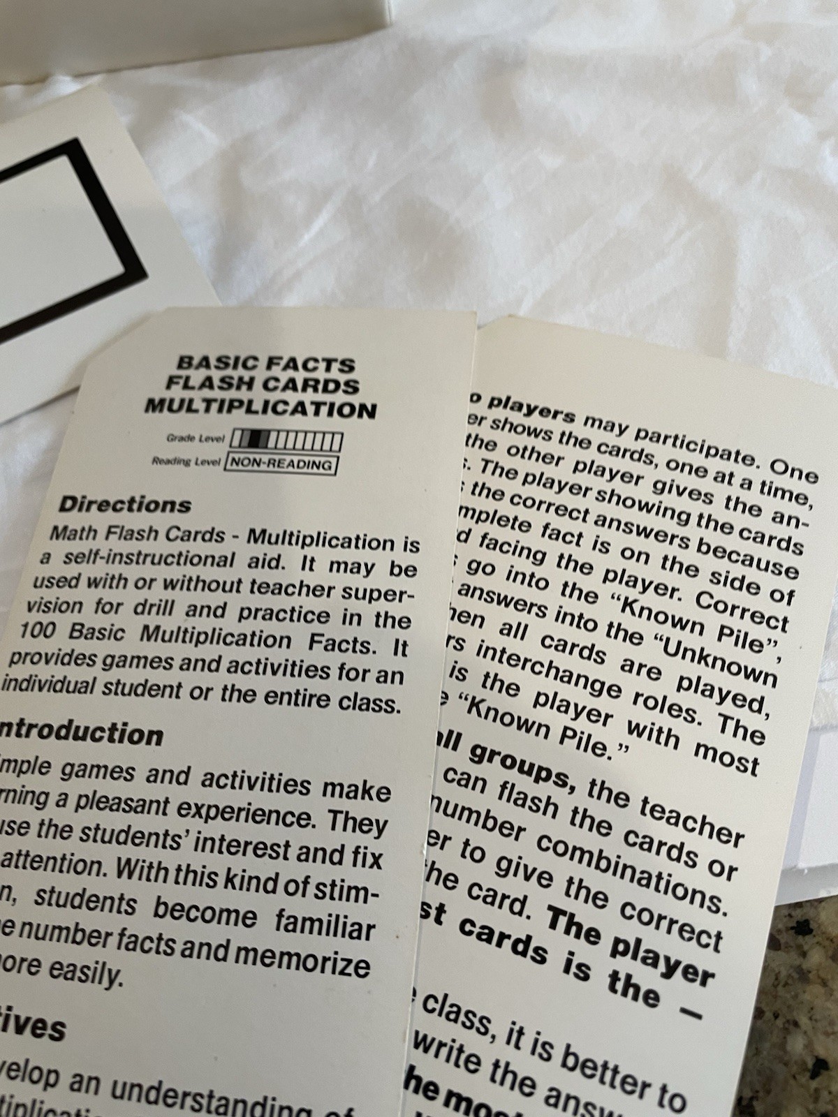 Vintage Media Materials Multiplication Flash Cards – Set Of 100 Educational Math