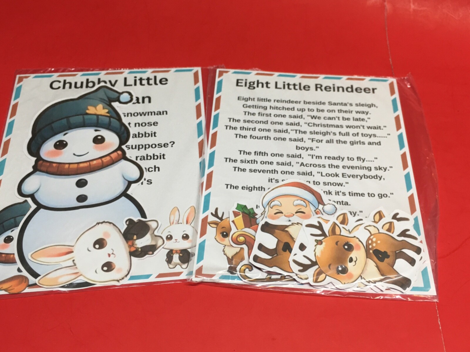 CHRISTMAS BUNDLE – 10 sets FLANNEL BOARD LAMINATED CARDSTOCK stories & pieces
