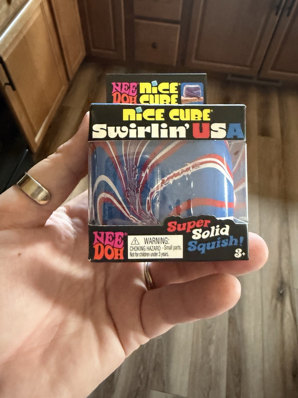 Schylling NeeDoh Nice Cube Swirlin’ USA Super Solid Squish W/ 3D printed case