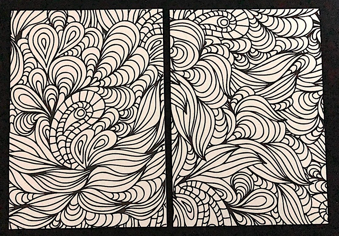 Mindfulness Art Therapy, Stress Relief Coloring Card for Teens & Adults, Shells