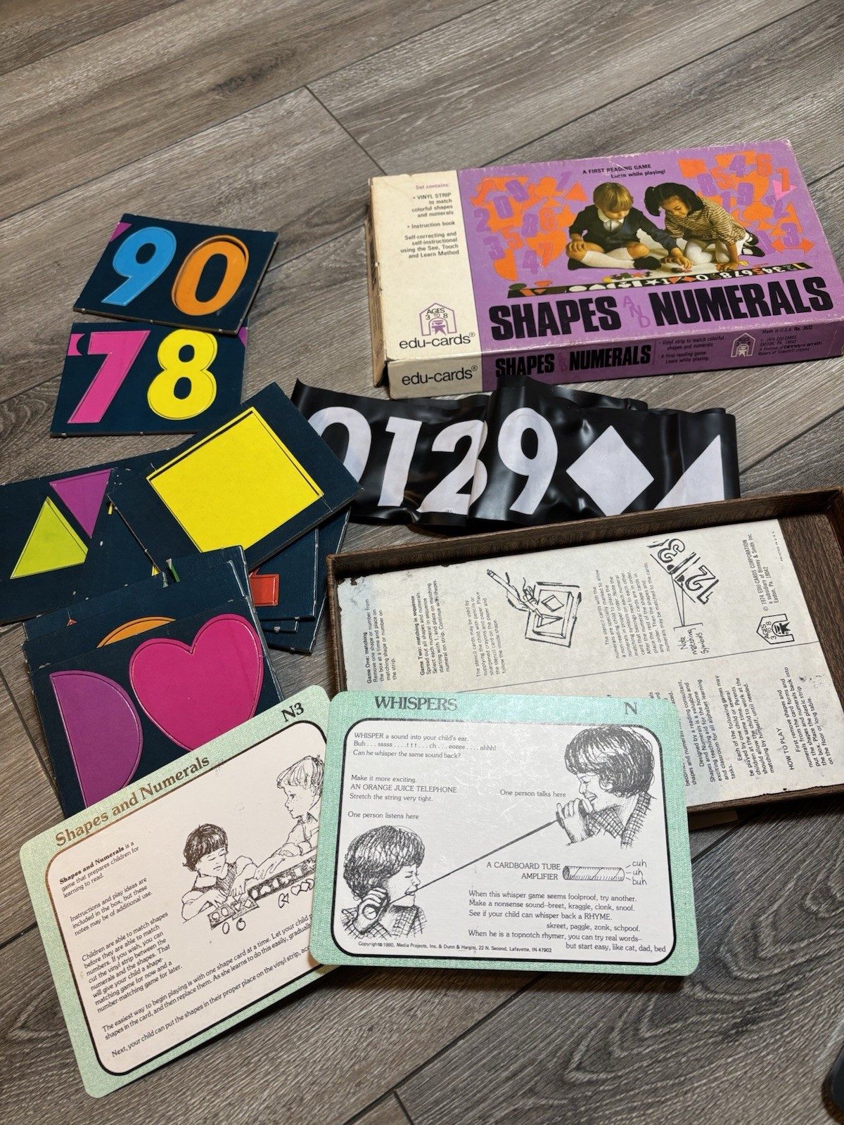 Vintage 1974 Edu-Cards Shapes & Numerals #3632 Educational School Homeschool