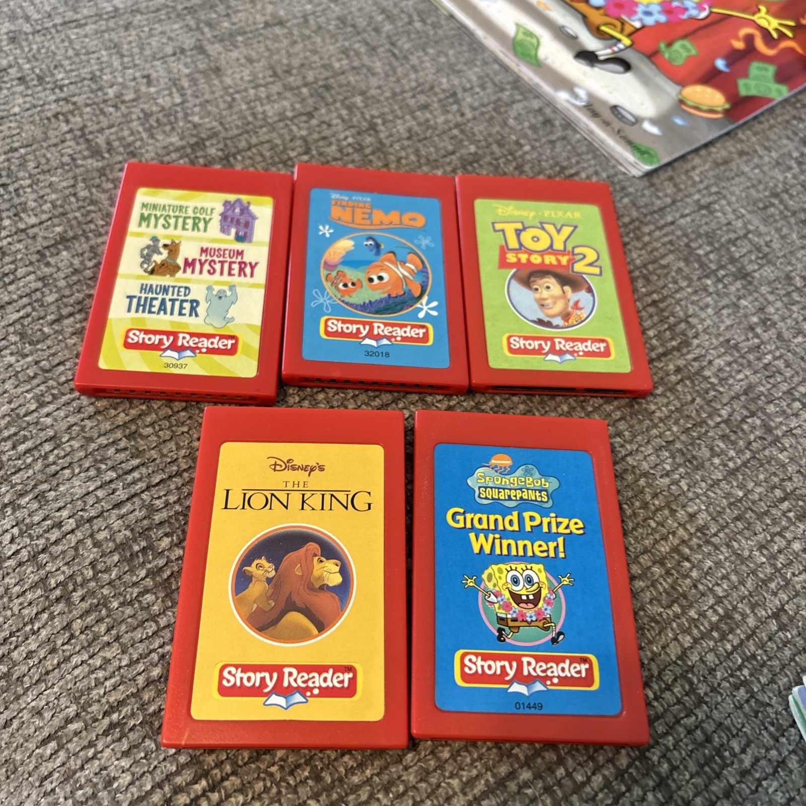 Story Reader Books and Cartridges (7 Books & 5 Carts) Disney, Scooby READ!!