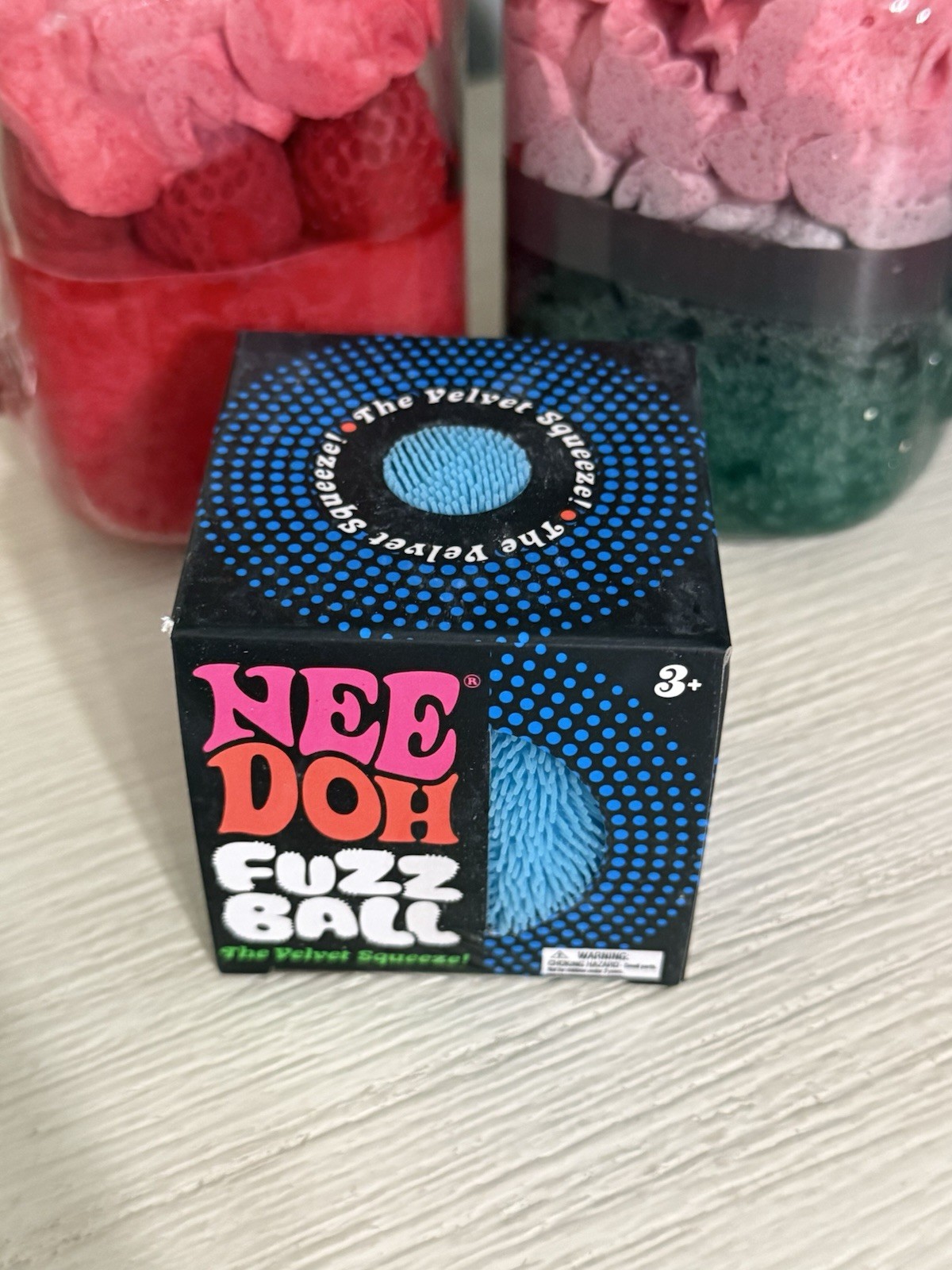 NEW Blue Needoh FUZZ BALL Nee Doh Squishy Fuzzball AUTHENTIC US Squeeze Squish
