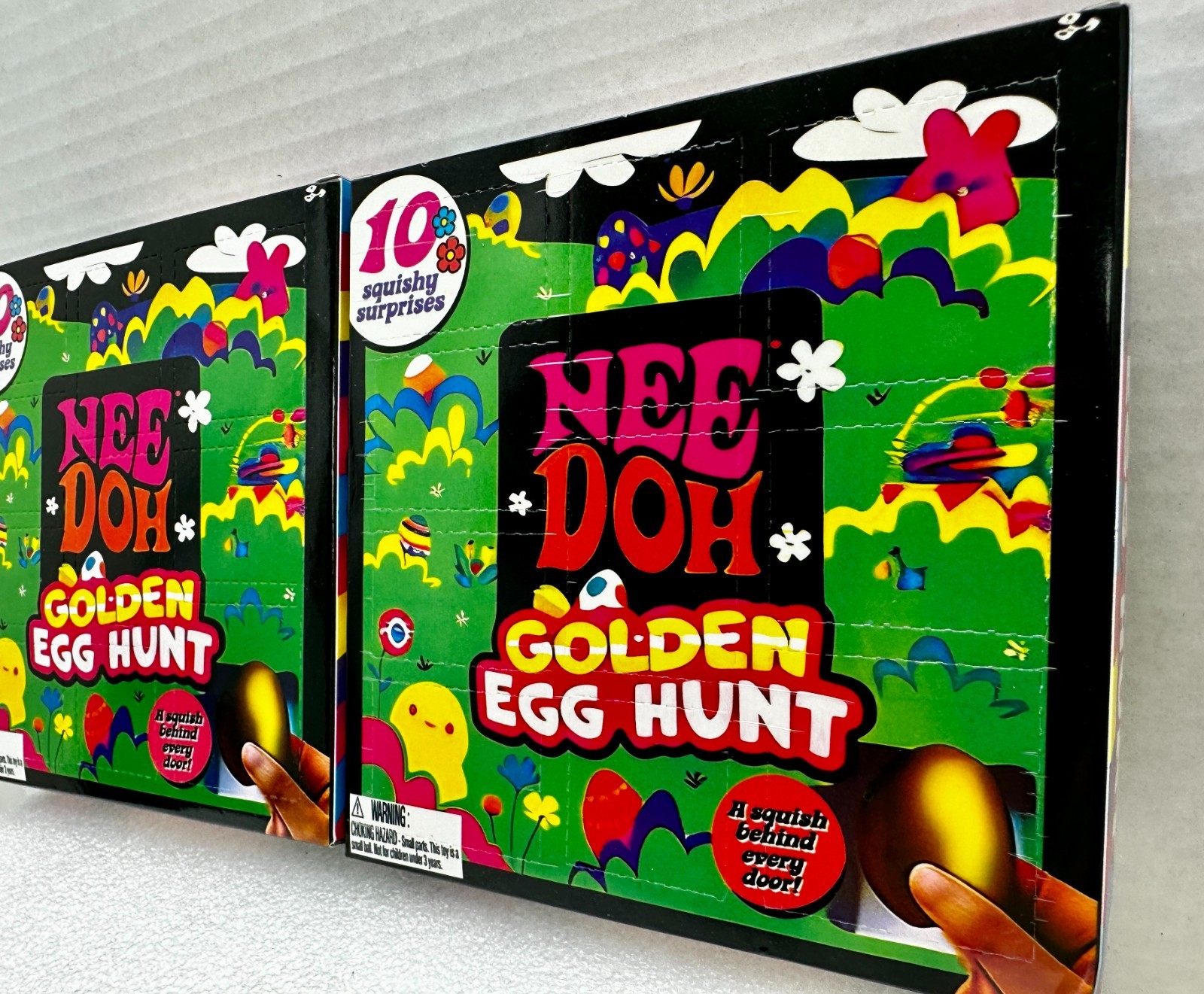 x2 Nee Doh Golden Egg Hunt 10 Squishy Squeezable Surprises