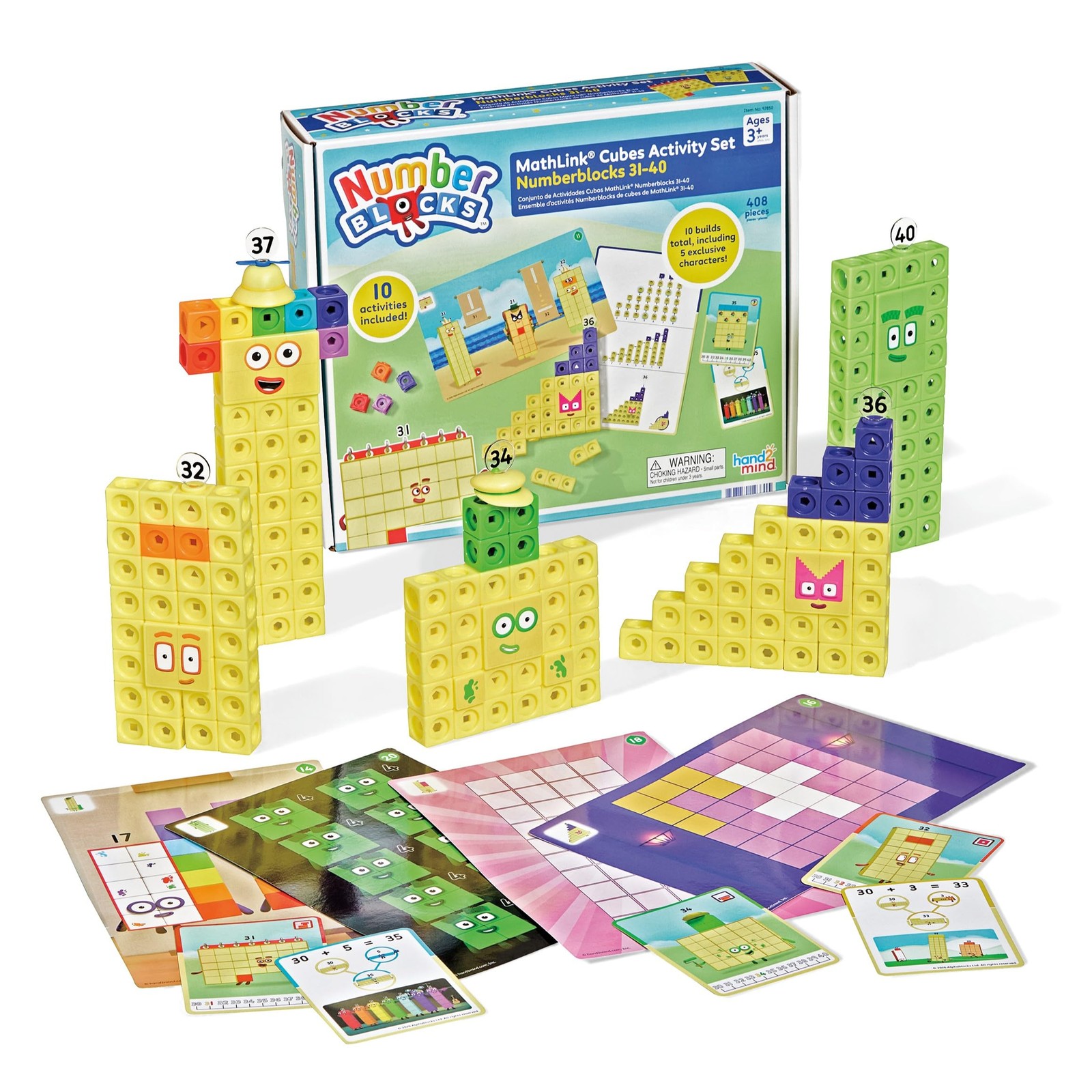 Hand2Mind Numberblocks 31-40 Mathlink Cubes Activity Set – Learn Numbers Early