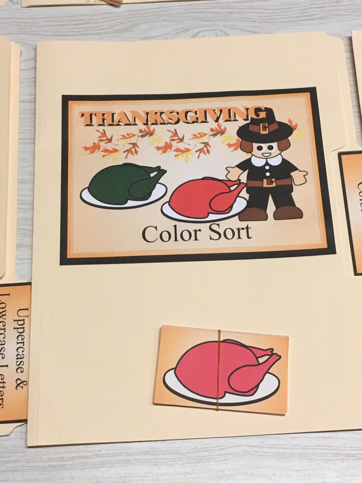 Thanksgiving – File Folder Game – Activity Set – Color Sort