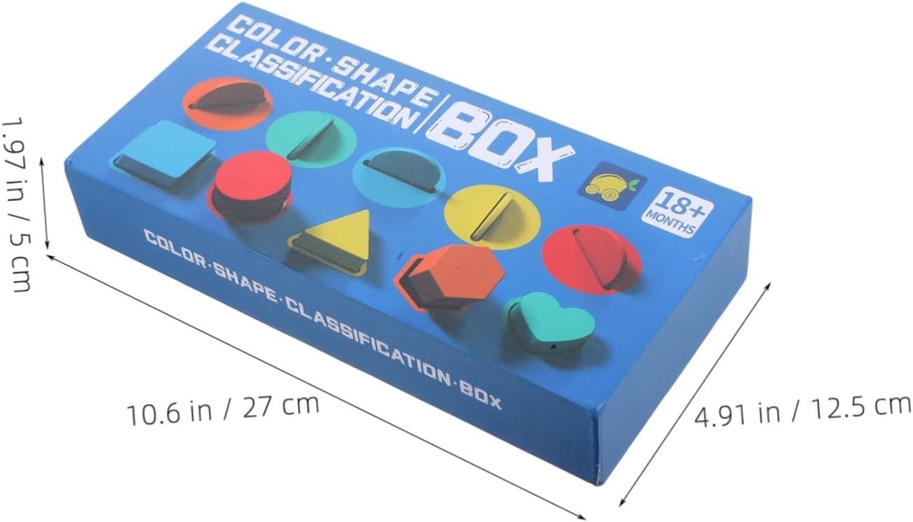 1 Box Wooden Color Shape Sorter Box for Montessori Educational Learning Color