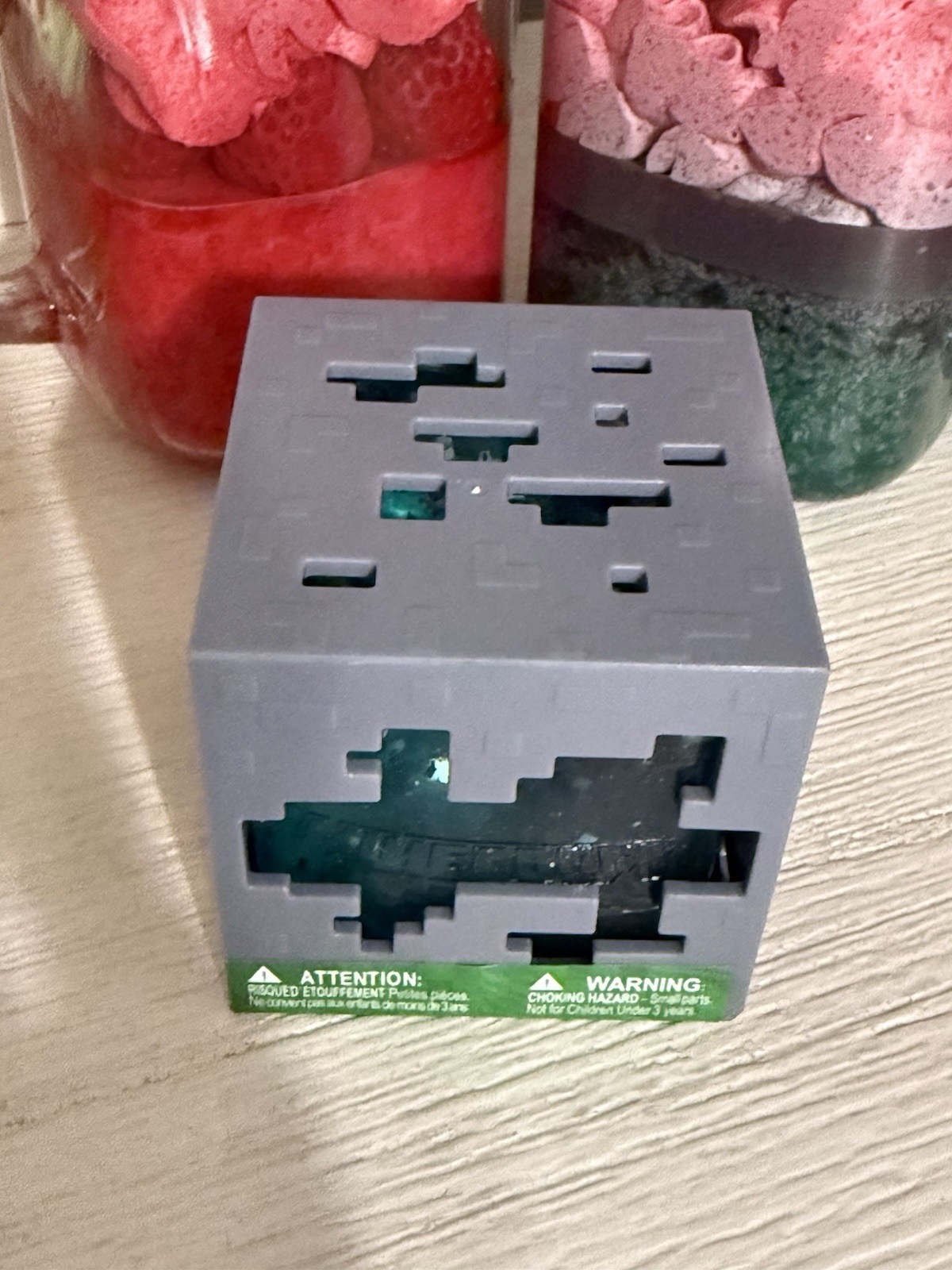 New MINECRAFT JELLY CUBES – RARE Teal Viral Squishy Nee Doh Ish Type Fidget