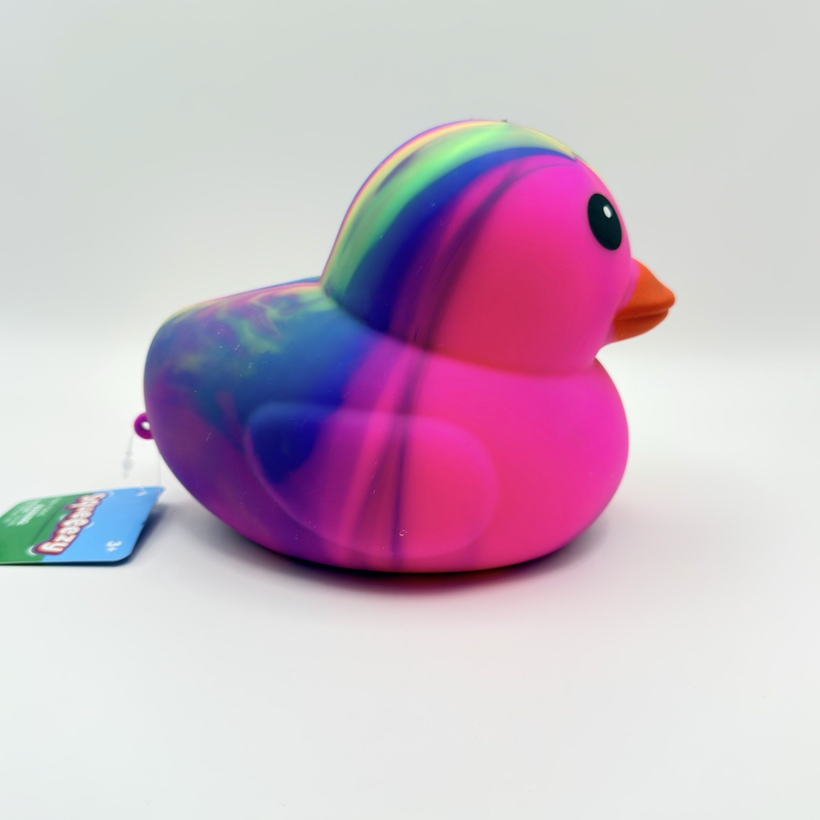 NEW Toymendous Squeeezy VIRAL Rainbow Jumbo Squeeezy Tye Dye Duck Squish Toy