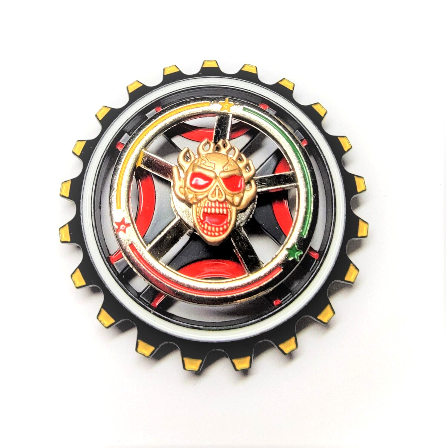 Premium Metal 2 Way Spinning Fidget Spinner Skulls Toy Boys Heavy Duty Cool Big