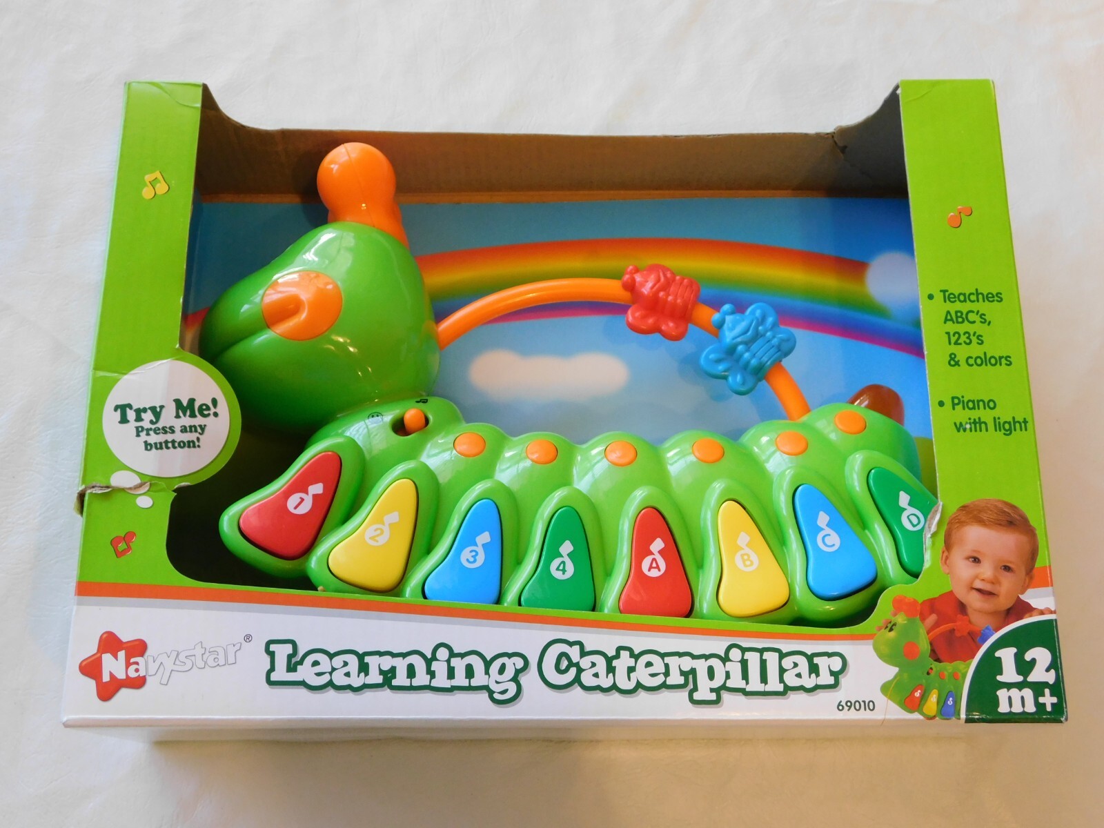 Navystar Learning Caterpillar 12M+ Teaches ABC’s 123’s & Colors Piano with Light