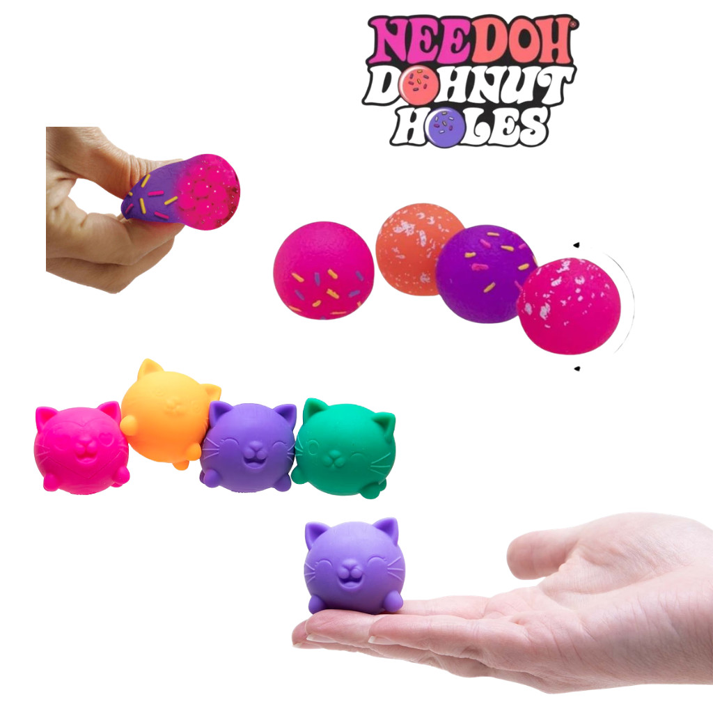 Needoh Teenie Doughnut Holes 4pk and Cool Cats 4pk – NEW