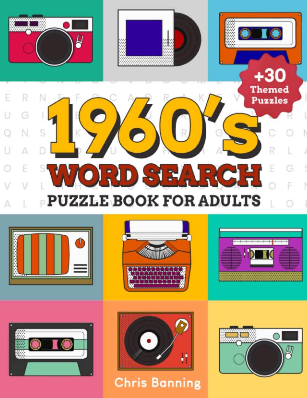 1960s Word Search Puzzle Book For Adults