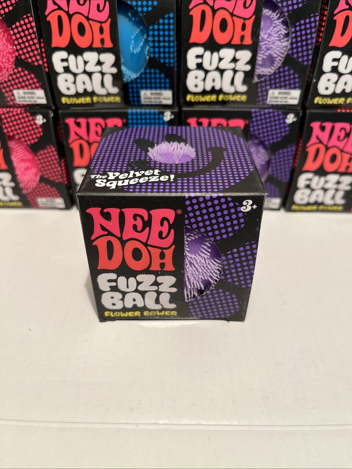 Lot of 12 Nee Doh FUZZ BALL Flower Power Velvet Squeeze Stress Ball (Full Case)