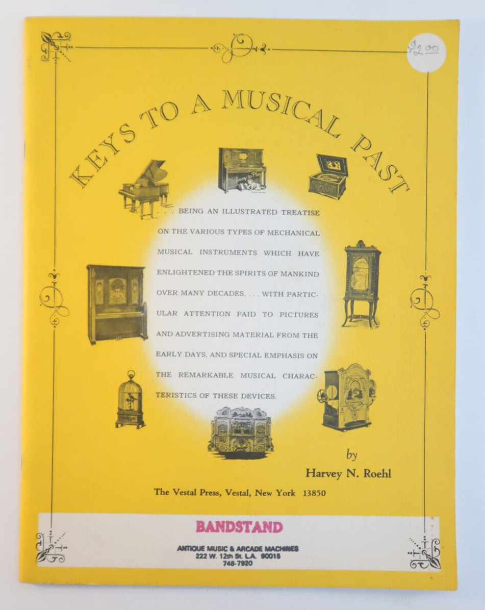 Keys To A Musical Past Book Bandstand 1968 Vestal Press First Printing Piano