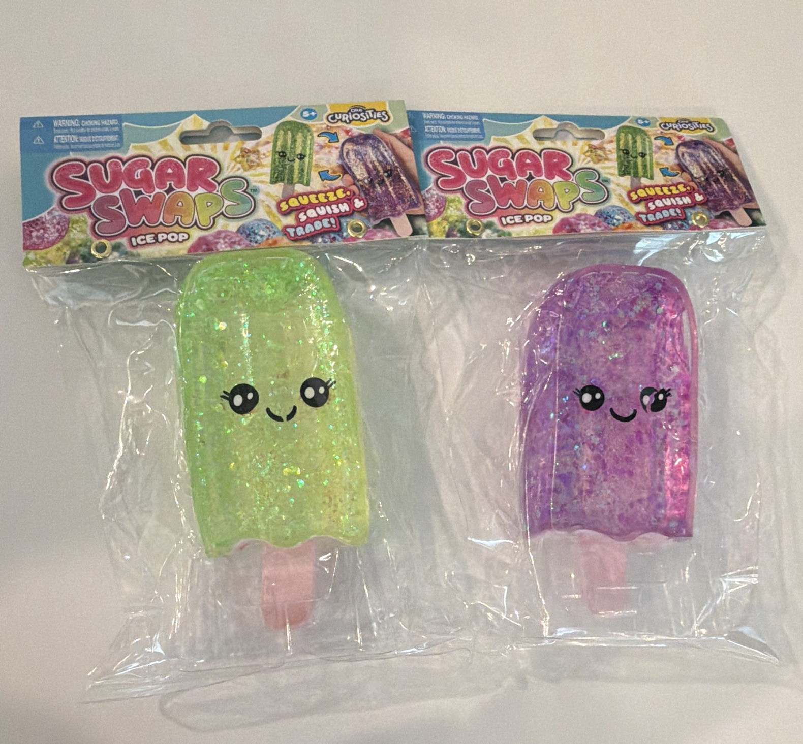 BUNDLE, ORB Curiosities Sugar Swaps Ice Pop Tactile Squeeze Toys, Green/Purple,