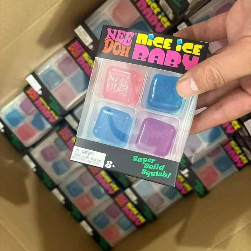 Needoh Nice Ice Baby 4 Pack Mini Cubes Squishy Stress Fidget Toy