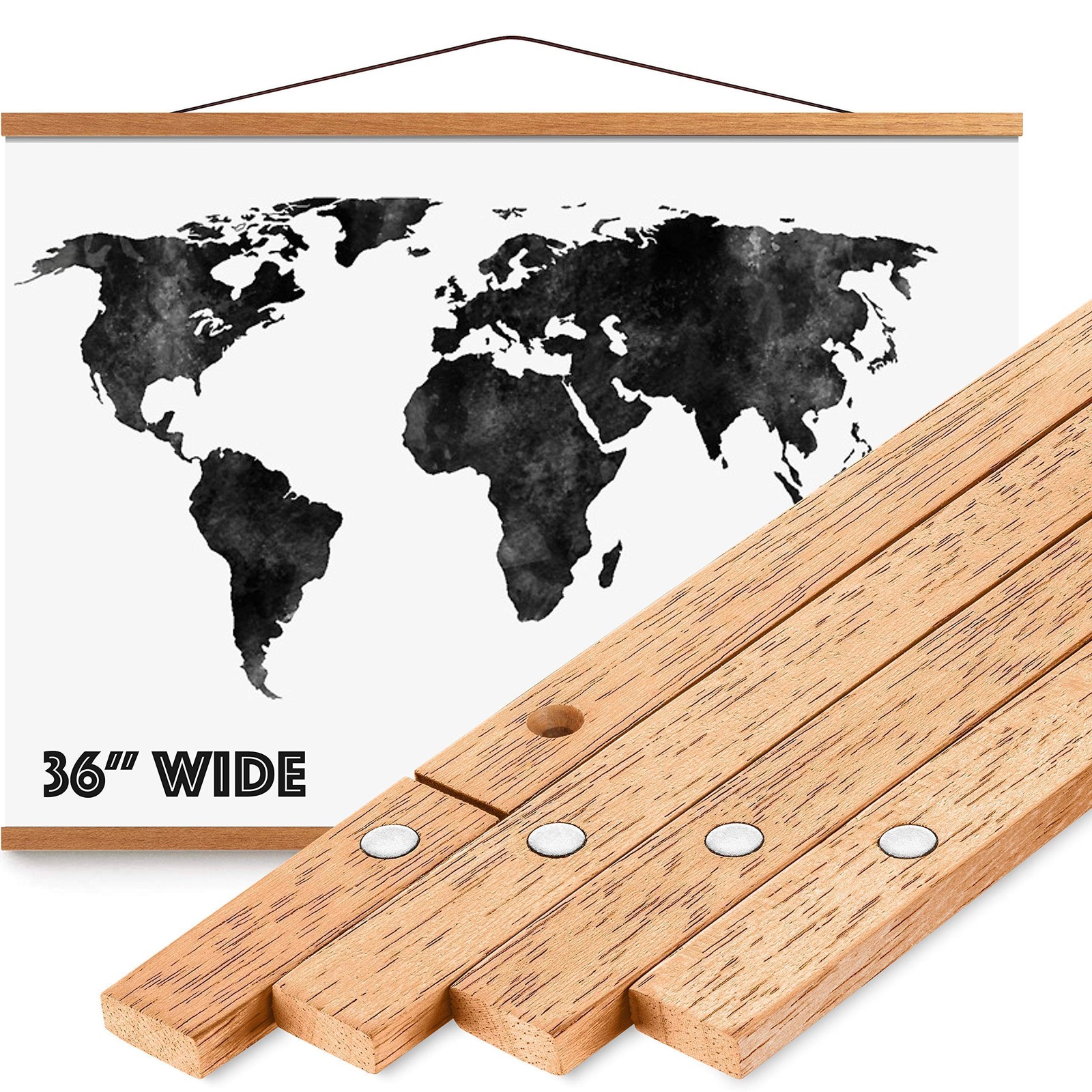 XL Scratch Off Map of the World with Frame – 36 x 24 – Easy to Frame Travel W…