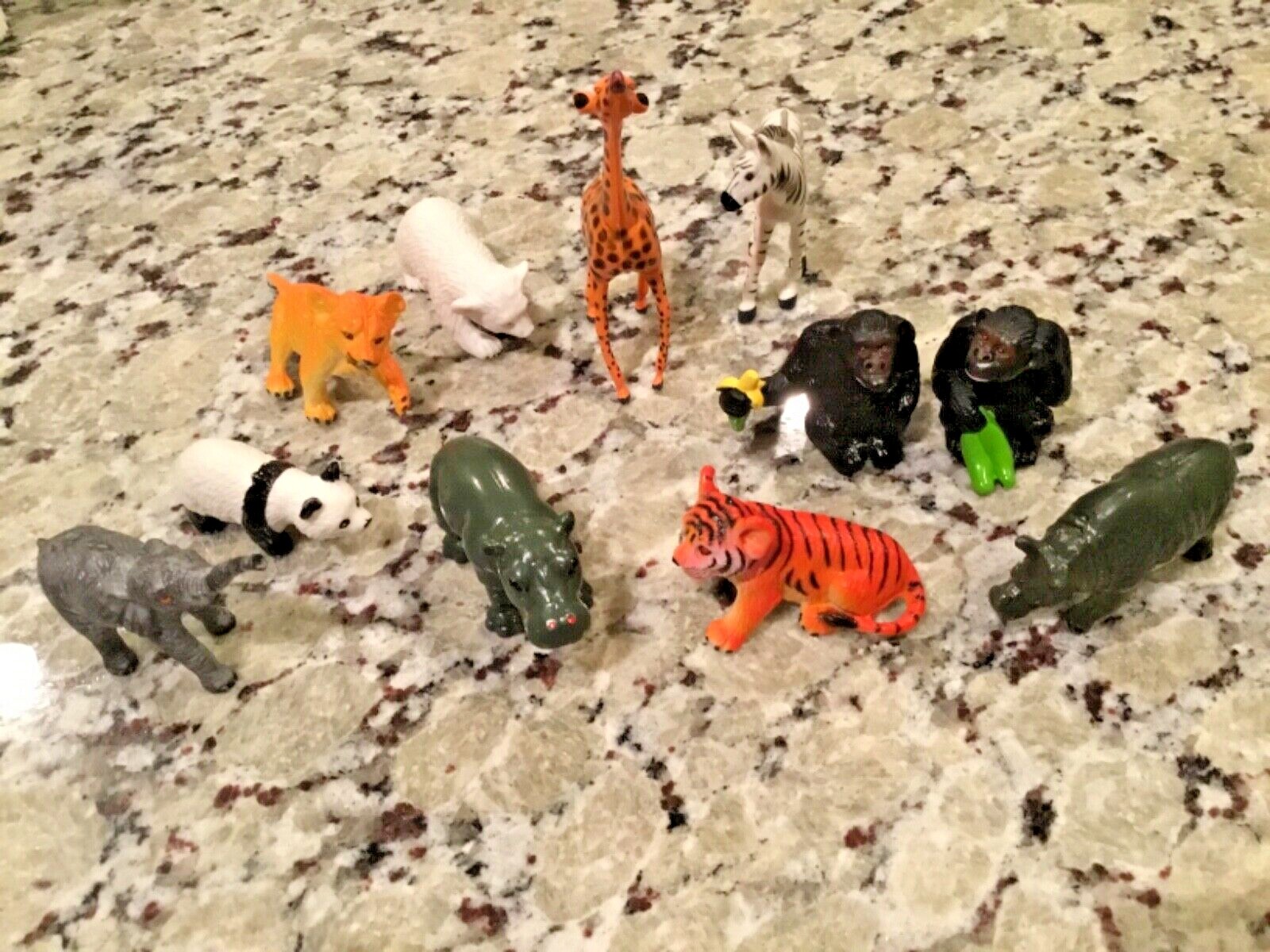Animal Kingdom Wild Animals Hard Plastic Figures Set of 11