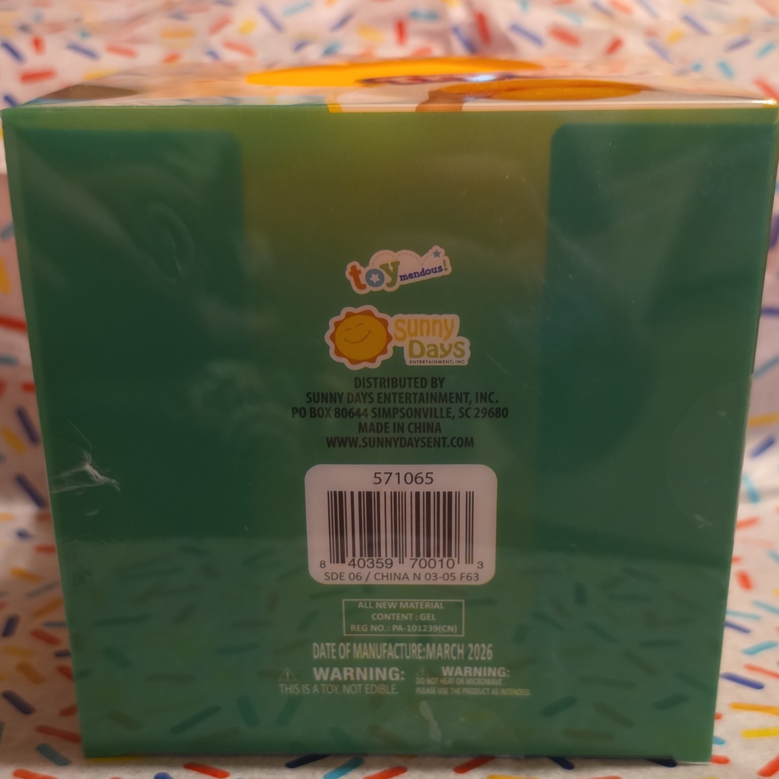 Sunny Days Yellow Tactile Squeezy Squeeze Toy Age Level 4-7 Years MPN 571065