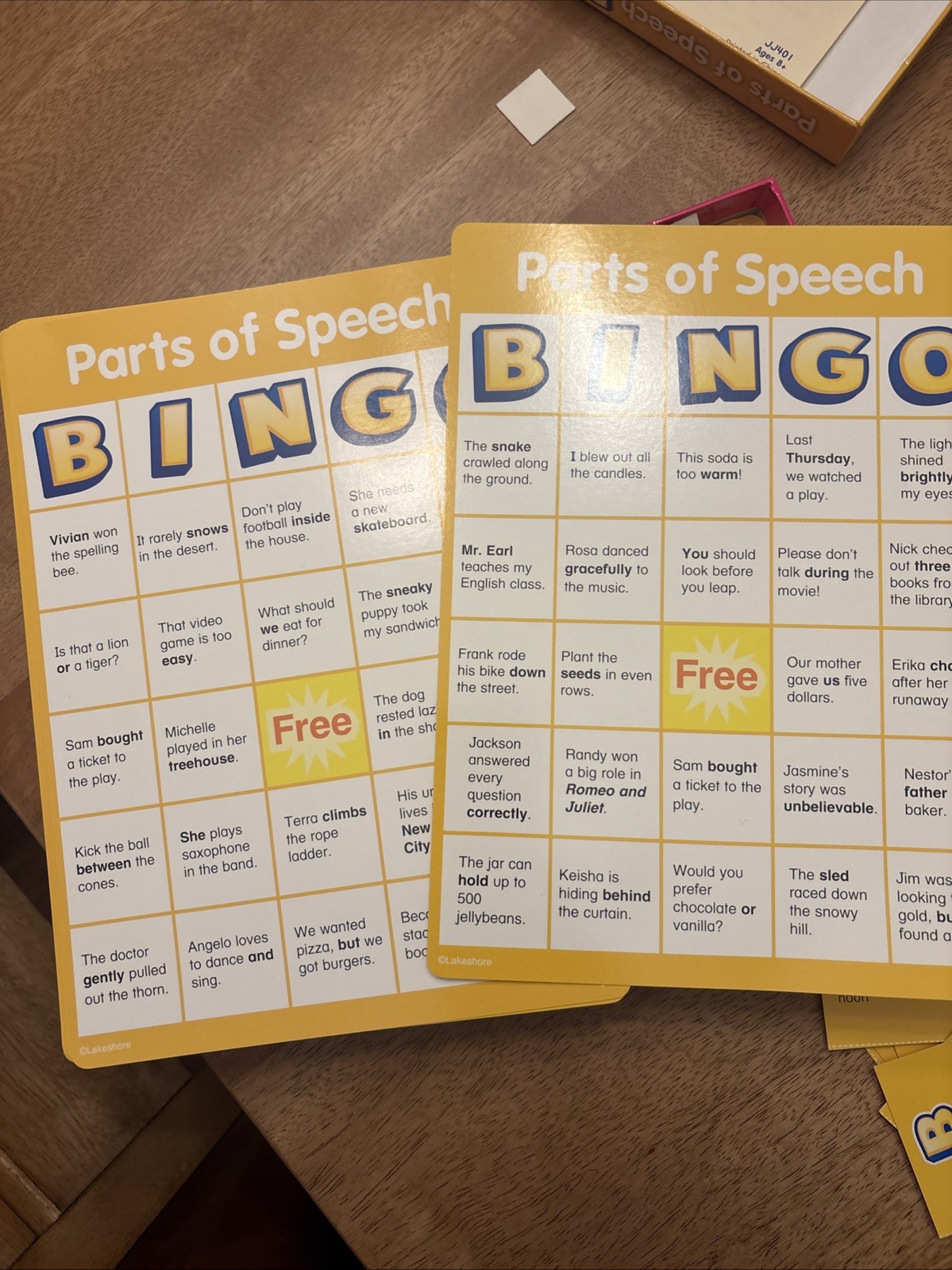 Lakeshore Parts Of Speech BINGO Learning Game Up to 36 Players Ages 8+