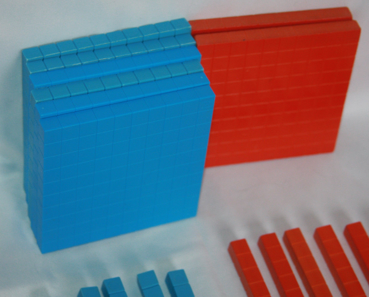 USL Math Manipulatives Blocks Tens Hundreds Fractions (71 Blocks) Arithmetic