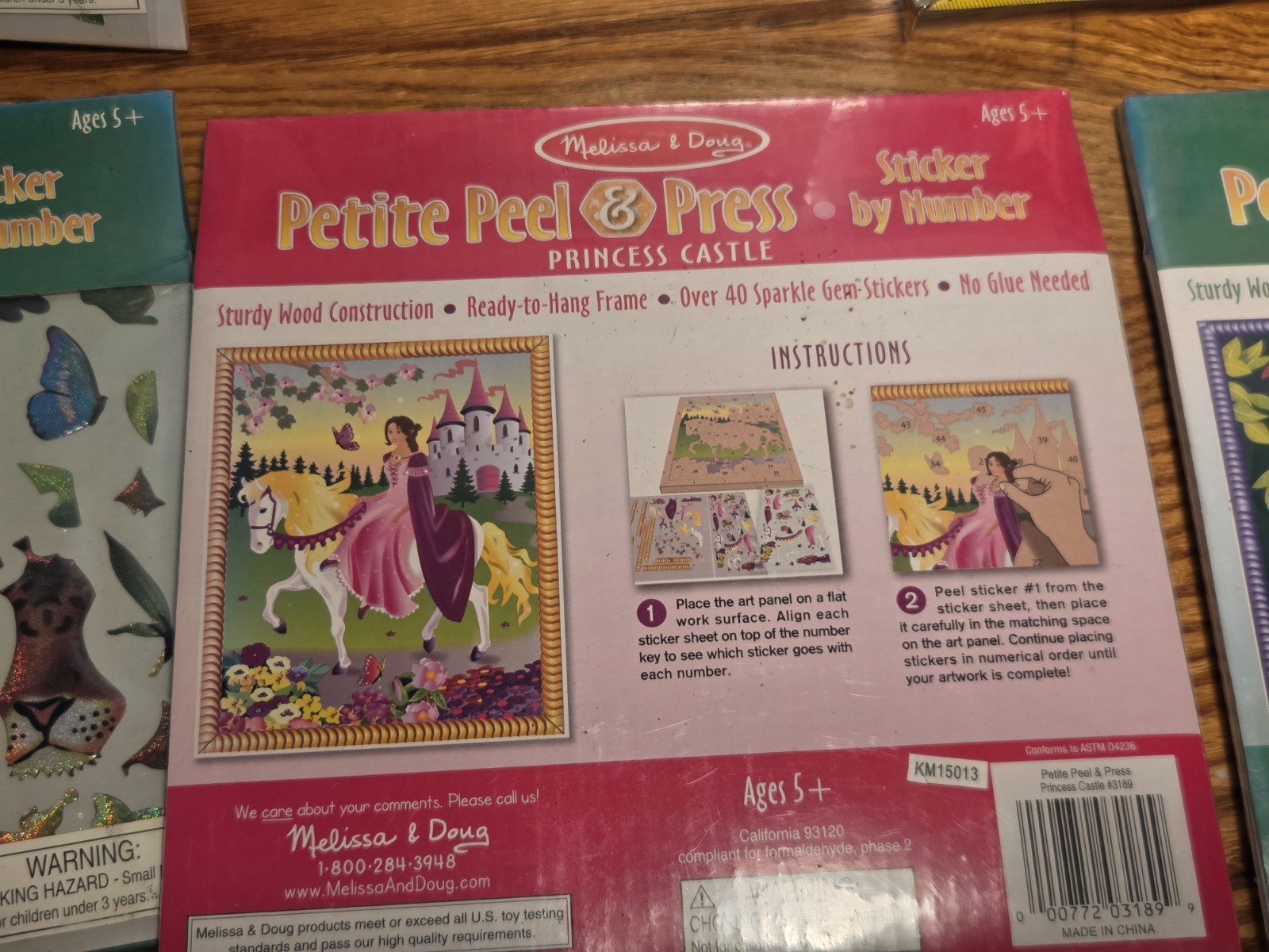 6 NEW Melissa & Doug Petite peel & press sticker Rainforest & Princess