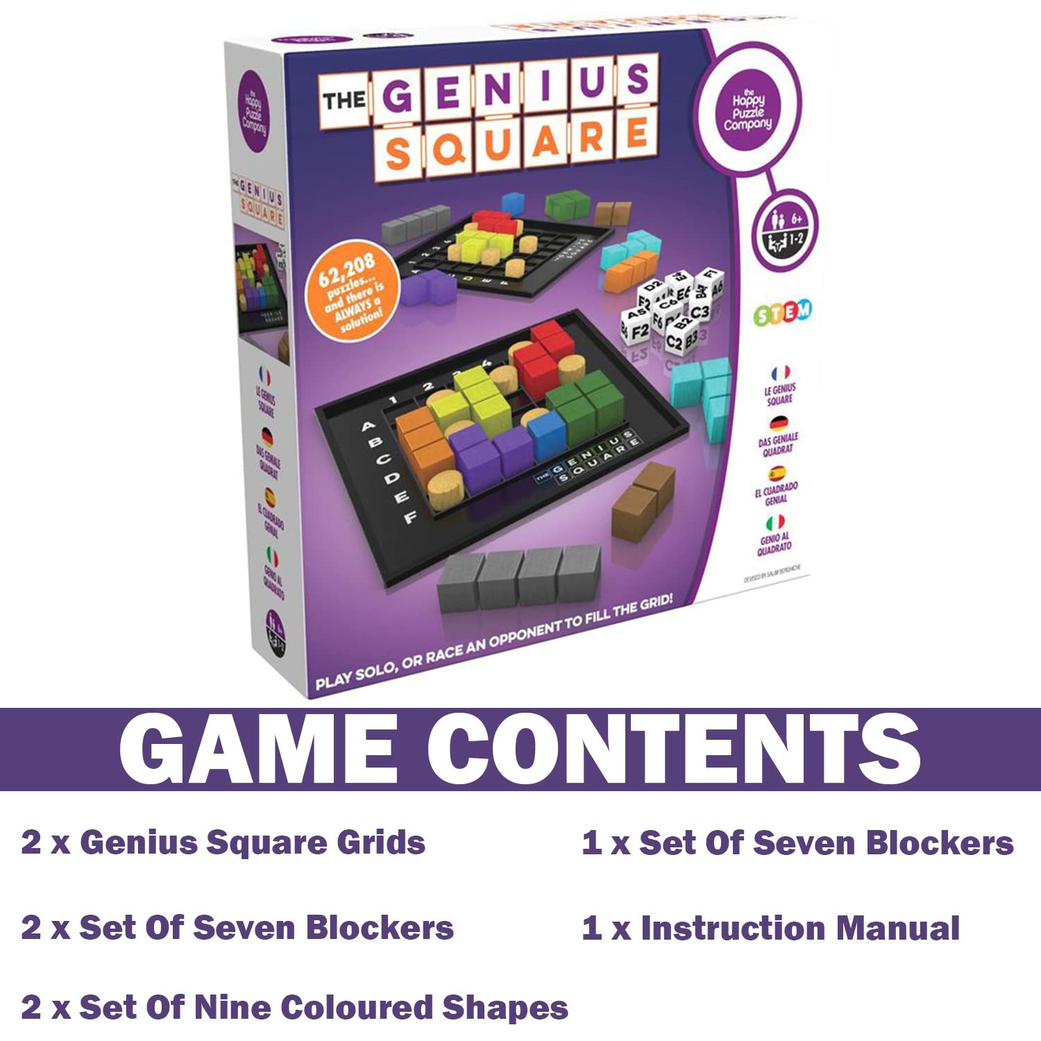 The Genius Square from – Game of The Year Award Winner, 60000+ Solutions STEM…