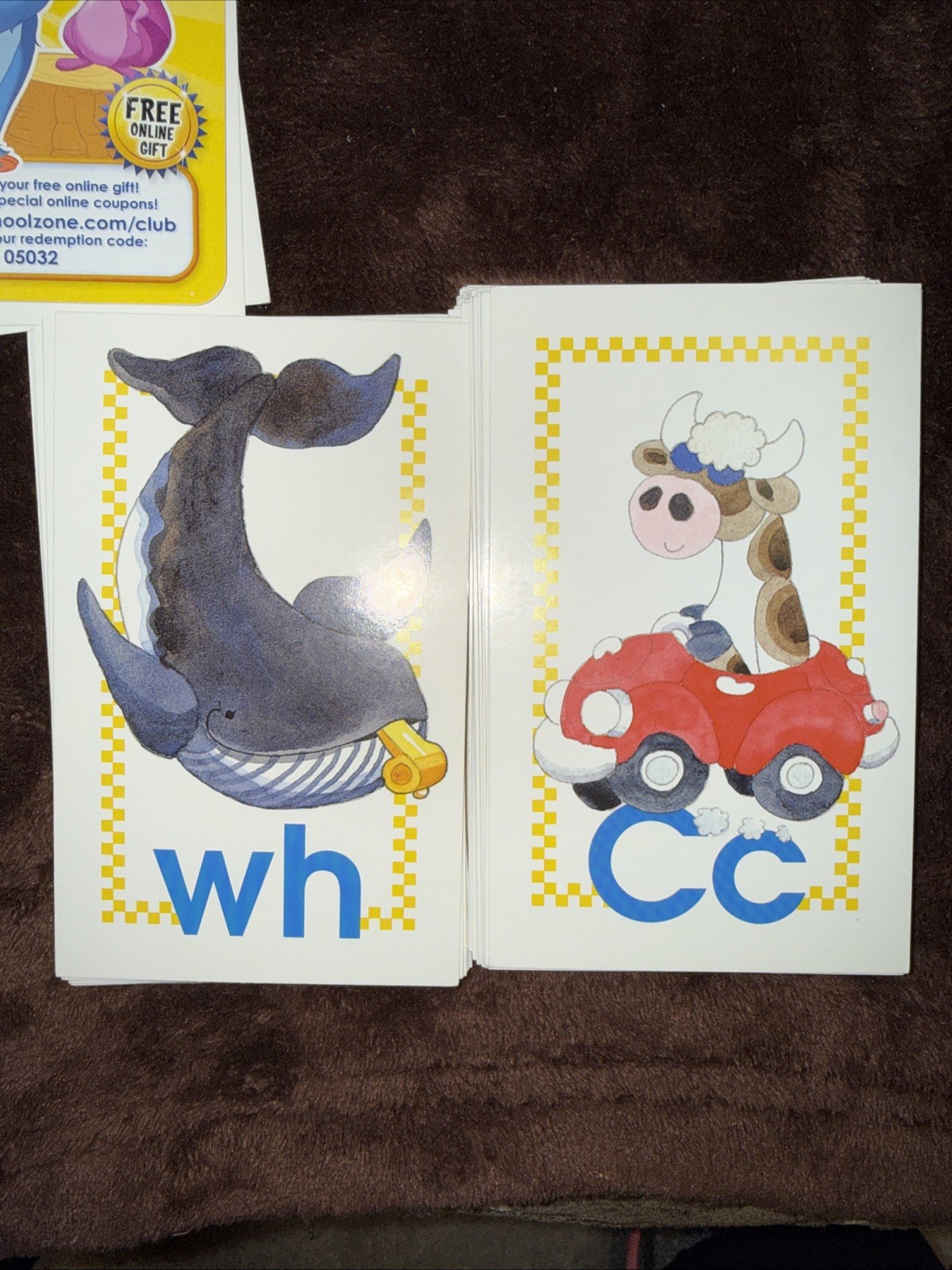 School Zone Flash Cards Phonics Made Easy Words/Pictures/Game Home School Used