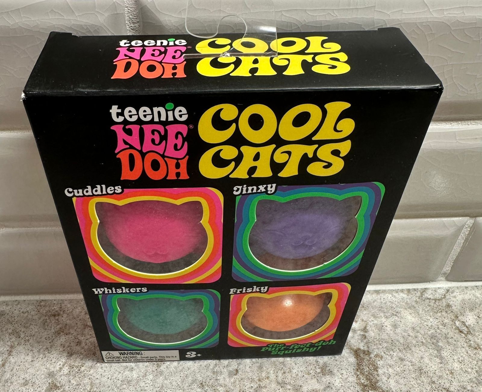Teenie NeeDoh Cool Cats 4 Pack, Four Schylling Nee Doh Mini Cats 100% AUTHENTIC